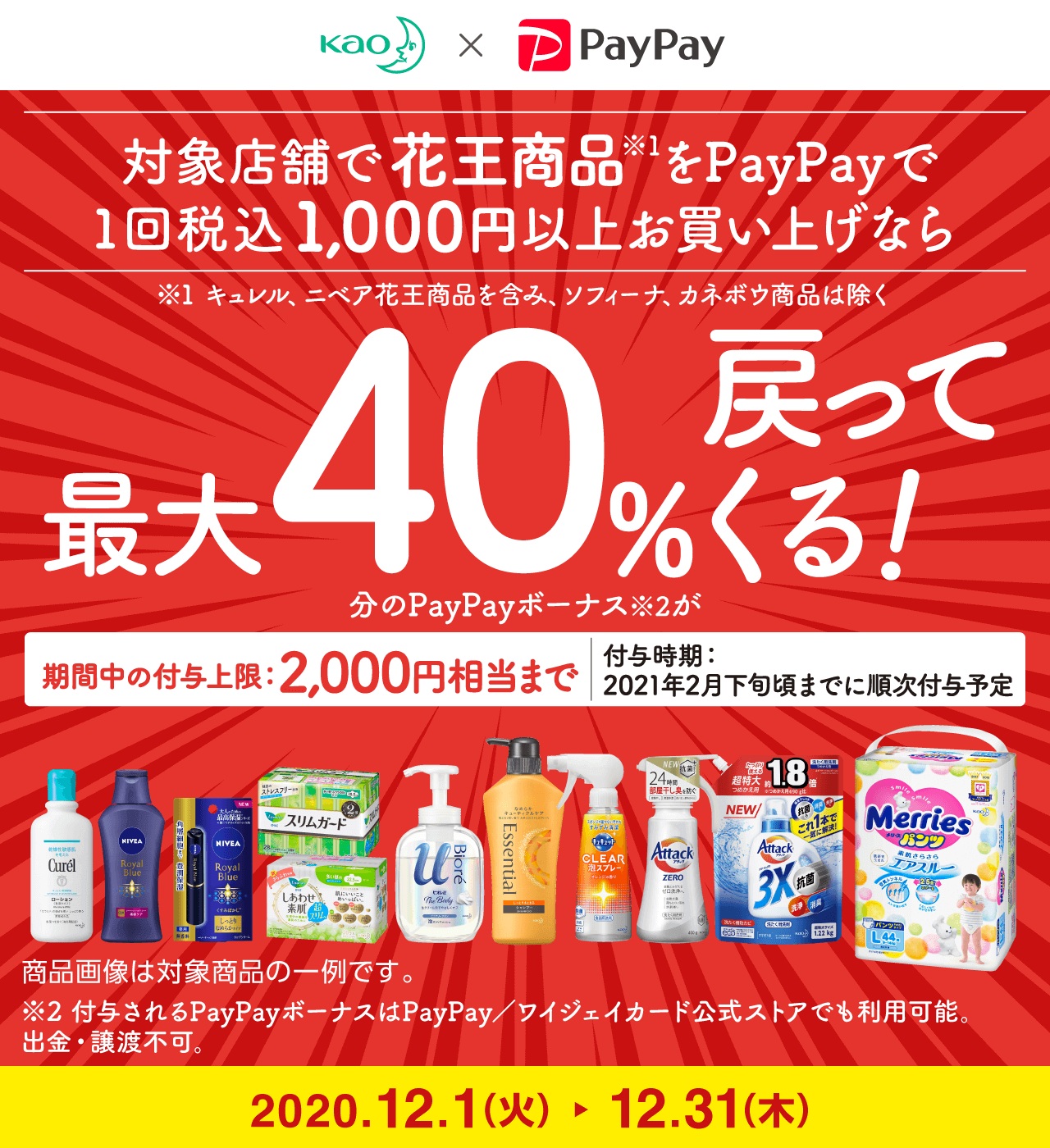 花王の商品購入でPayPay（ペイペイ）がお得！2022年6月30日（木）まで最大40%戻ってくる【第5弾】 | マネープレス