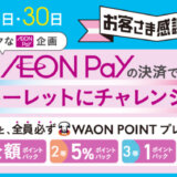 イオンペイ（AEONPay）決済感謝デールーレットにチャレンジ！2024年8月20日（火）・30日（金）は抽選で最大全額ポイントバック