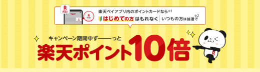 楽天ペイBIGボーナスが開催中！2024年12月2日（月）まで楽天ポイント10倍