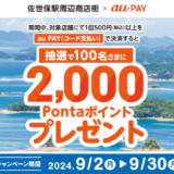 佐世保駅周辺商店街×au PAY（auペイ）キャンペーンが開催中！2024年9月30日（月）まで抽選で2,000Pontaポイントプレゼント