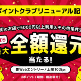 dポイントクラブリニューアル記念キャンペーンが開催中！2024年11月30日（土）まで最大全額ポイント還元・総額2億円分が40万名に当たる