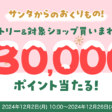 楽天市場 クリスマス特集買いまわりキャンペーンが開催中！2024年12月26日（木）まで最大30,000ポイント当たる