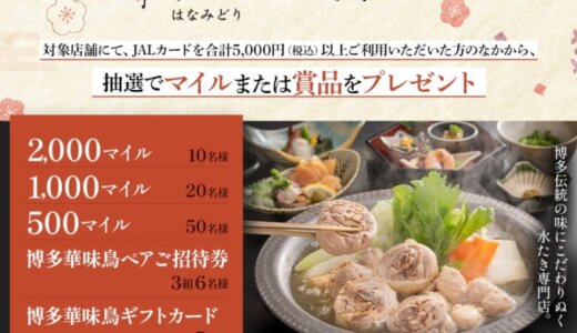 JALカード特約店「博多華味鳥」プレゼントキャンペーンが開催中！2025年3月31日（月）まで